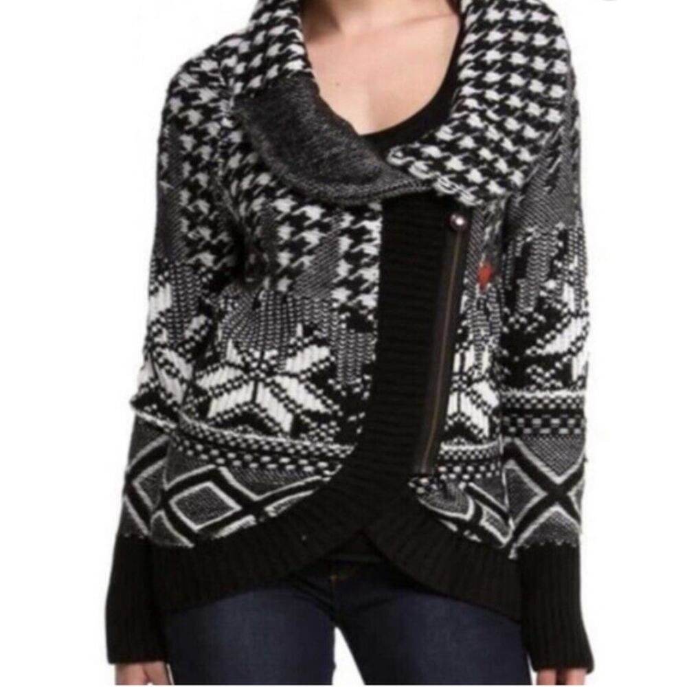 Desigual Susana Zip Sweater Size XL